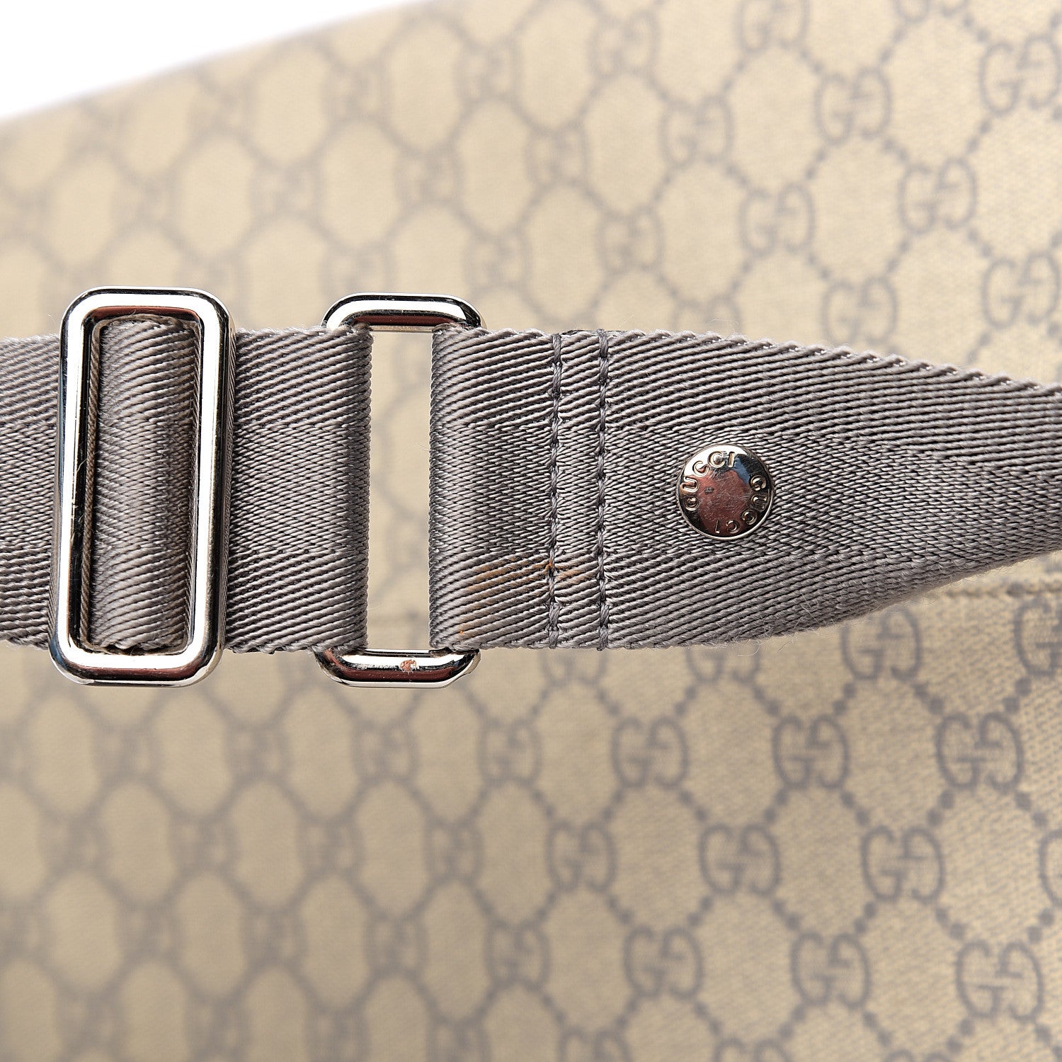 Gucci GG Plus Monogram Messenger Diaper Bag Ecru Grigio 12 of 12