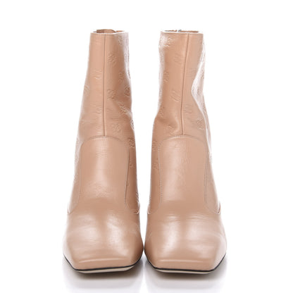 Fendi Vitello Karligraphy Embossed FFreedom Ankle Boots 39.5 Pink Burb 2 of 9