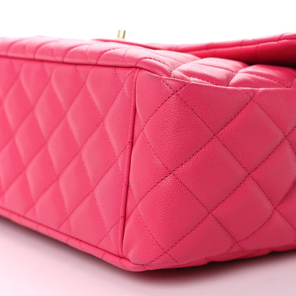 Chanel Caviar Quilted XXL Travel Flap Bag Dark Pink 10 of 12
