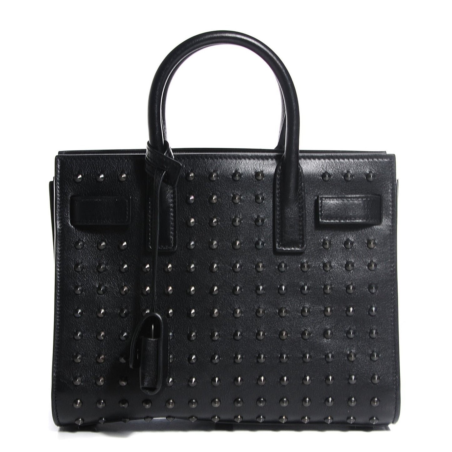 Calfskin Studded Nano Sac De Jour Black
