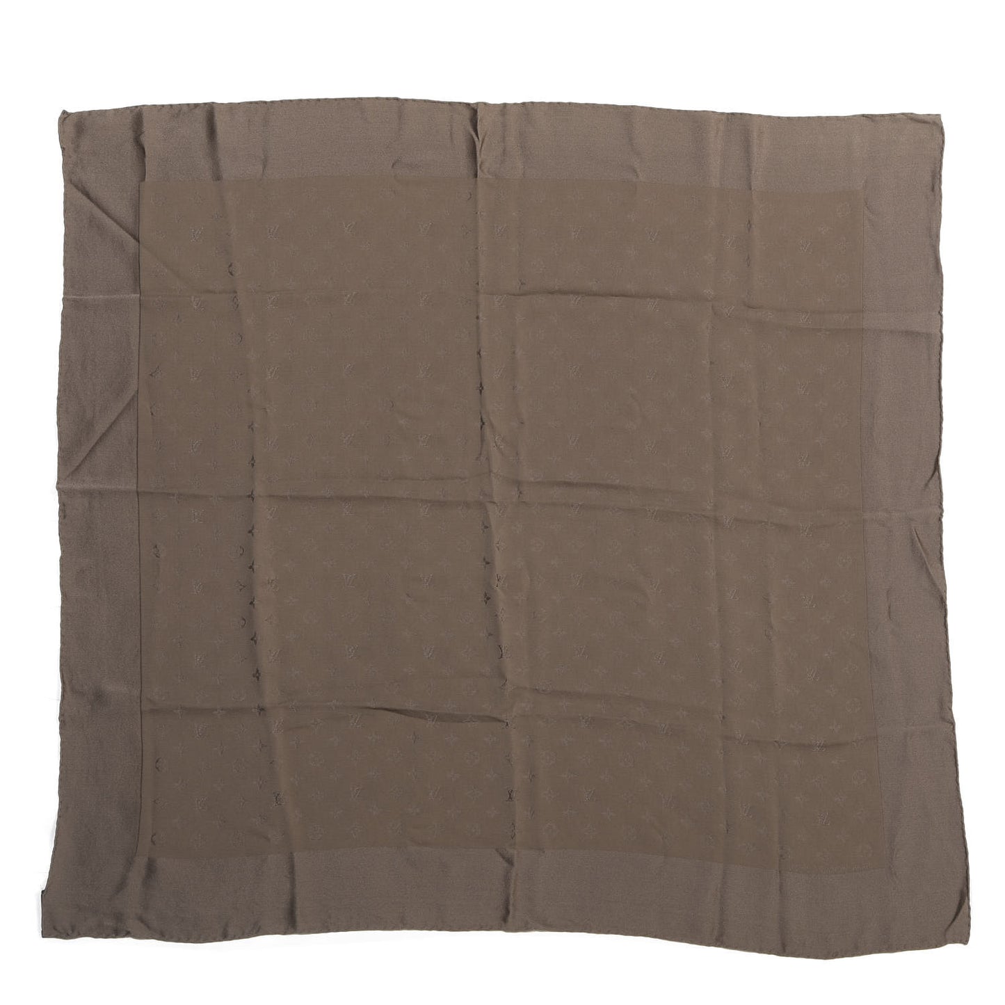 Silk Monogram Monaco Square Scarf Brown