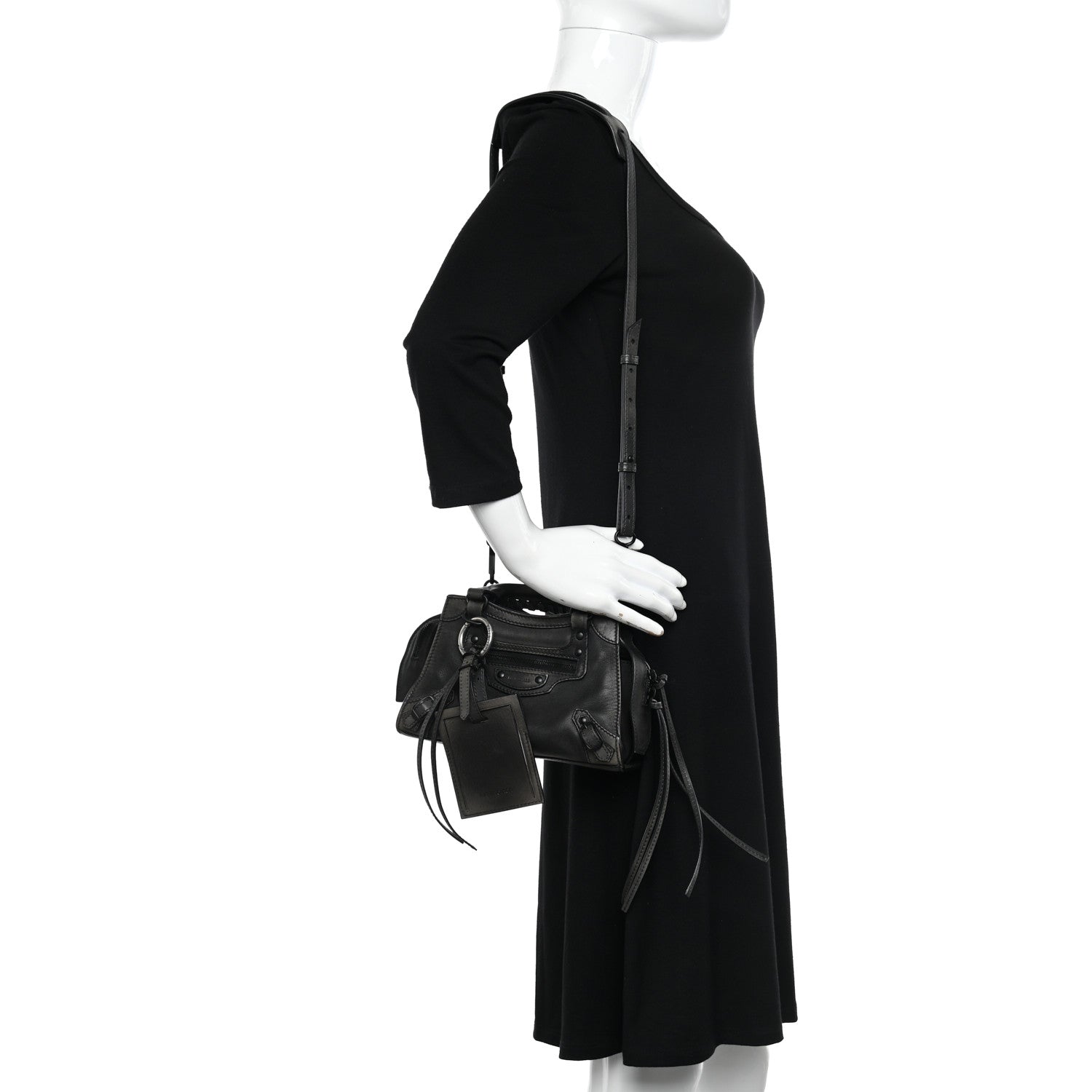 Balenciaga Used Calfskin Black Hardware Mini Neo Classic City Black 2 of 15