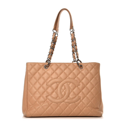 Chanel Caviar Quilted Grand Shopping Tote GST Beige 1 of 18