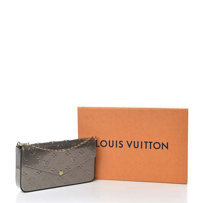 Louis Vuitton Vernis Felicie Pochette Chain Wallet Champagne Metallise 14 of 14