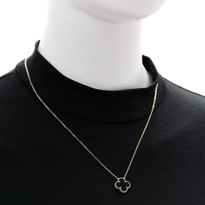Van Cleef & Arpels 18K Yellow Gold Black Onyx Vintage Alhambra Pendant Necklace 2 of 6