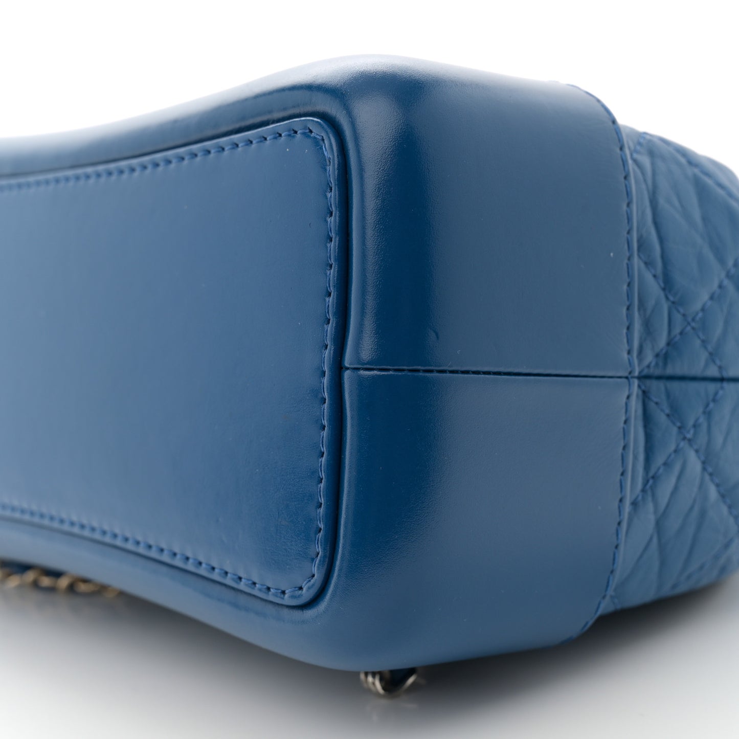 Aged Calfskin Quilted Gabrielle Backpack Blue