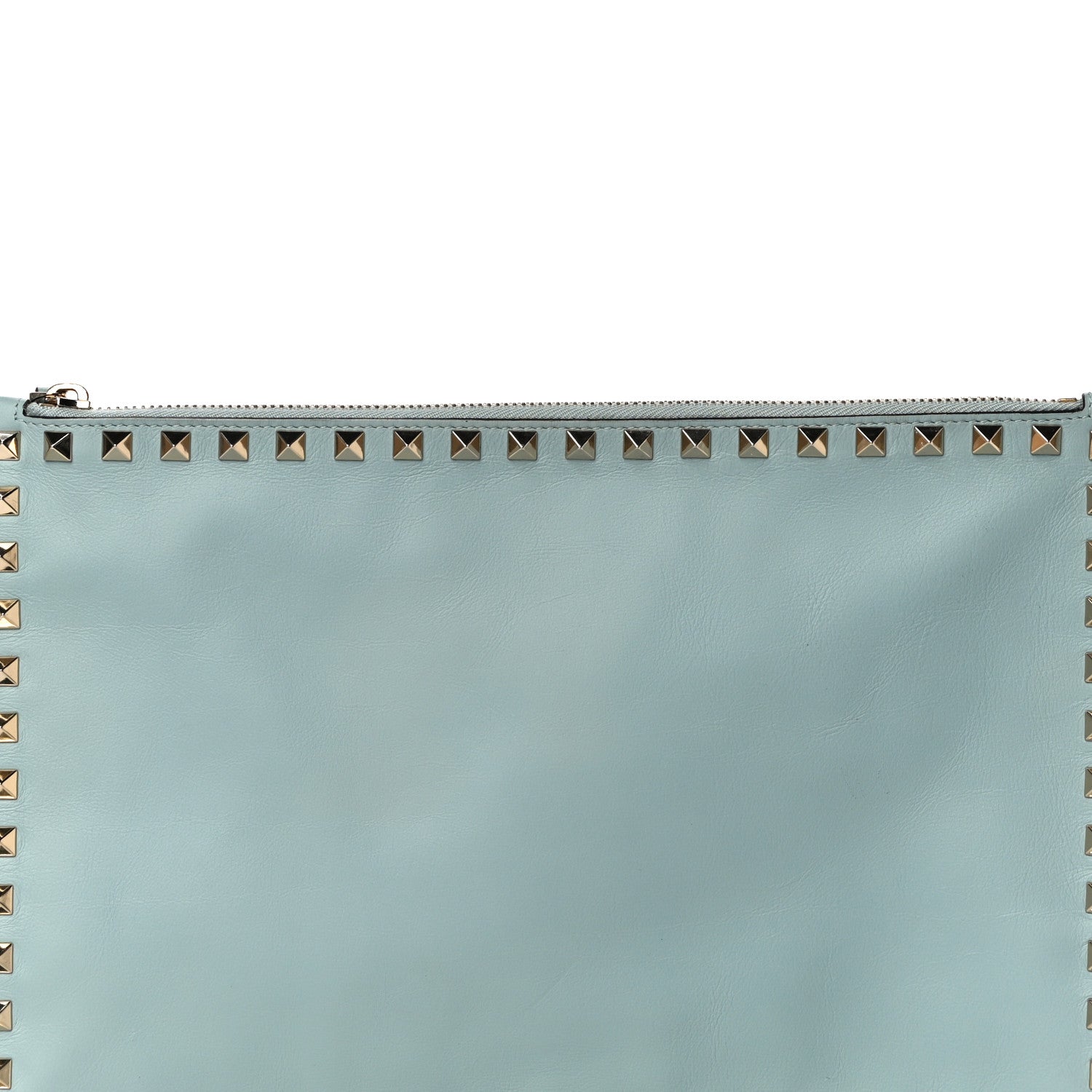 Valentino Garavani Vitello Large Rockstud Zip Pouch Sky Sorbet 7 of 11