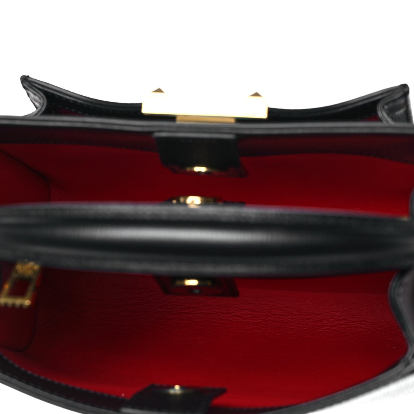 Vitello Small Rockstud Alcove Top-Handle Bag Black