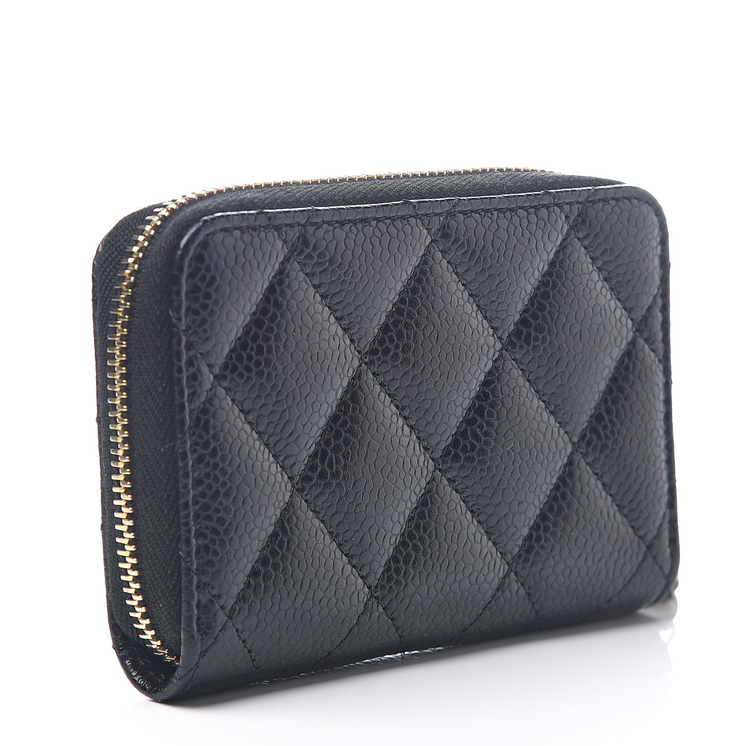 Chanel Caviar Quilted Zip Coin Purse Black 2 of 6