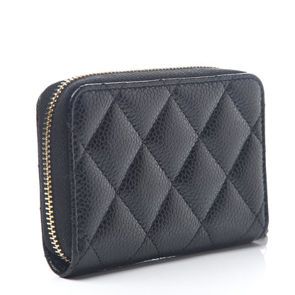 Chanel Caviar Quilted Zip Coin Purse Black 2 of 6