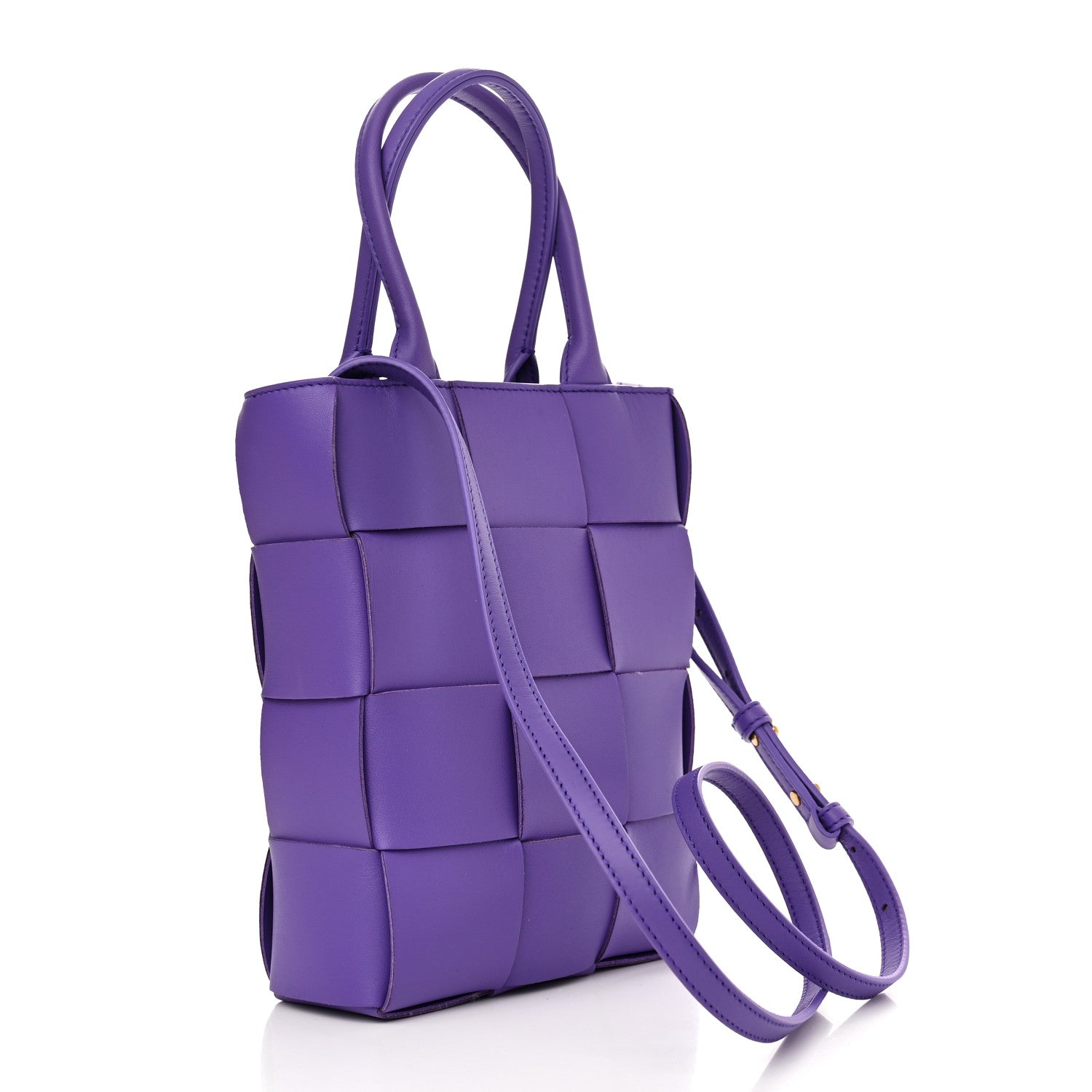 Bottega Veneta Lambskin Maxi Intrecciato North South Cassette Tote Purple 3 of 9