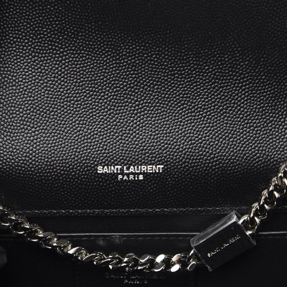 Saint Laurent Grain De Poudre Small Monogram Kate Satchel Black 5 of 9