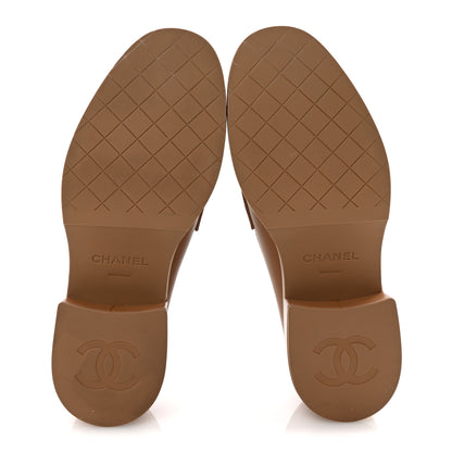 Chanel Calfskin CC Platform Loafers 38 Beige 6 of 9