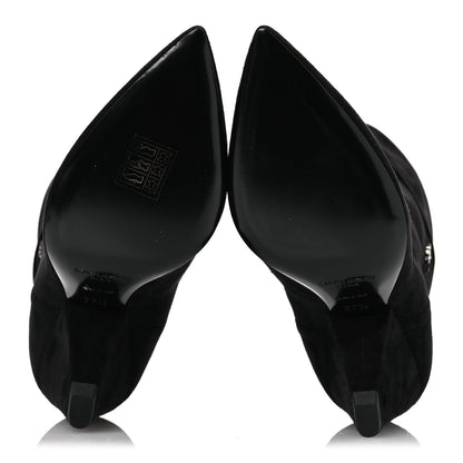 Saint Laurent Kid Scamosciato Niki 85 Wedge Booties 37.5 Black 7 of 11