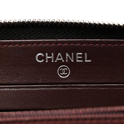 Chanel Lambskin Quilted Medium Zip Around Wallet Black 7 of 11