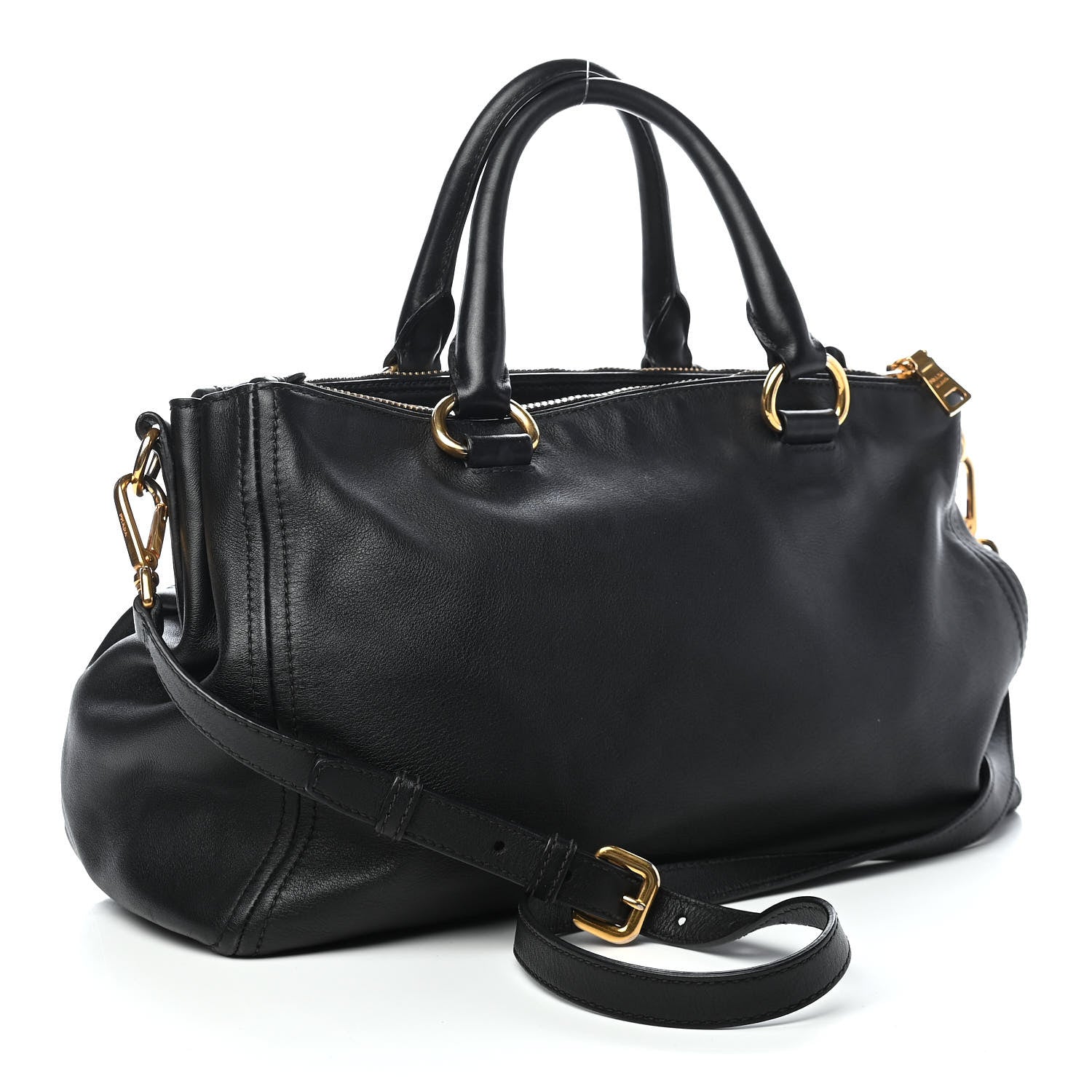 Prada Soft Calfskin Tote Black 2 of 10