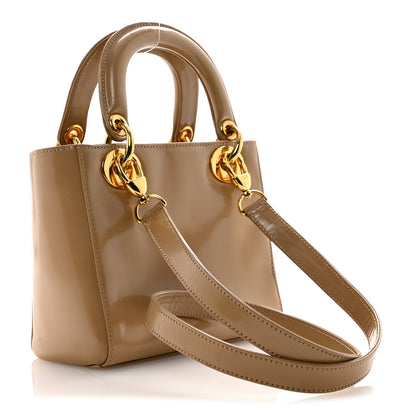Christian Dior Patent Mini Lady Dior Beige 3 of 13