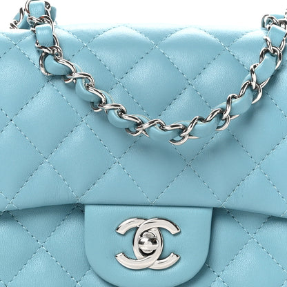 Chanel Lambskin Quilted Mini Square Flap Light Blue 8 of 11