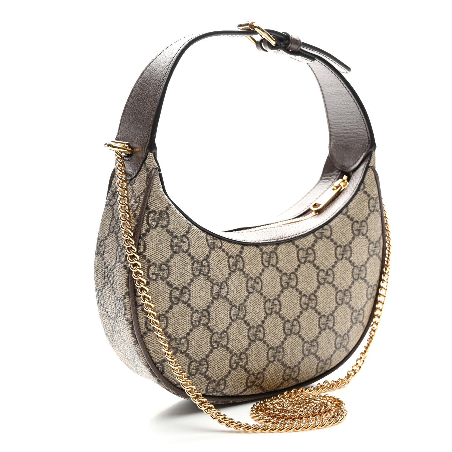 Gucci GG Supreme Monogram Textured Calfskin Small Ophidia Shoulder Bag Beige Ebony New Acero 3 of 9