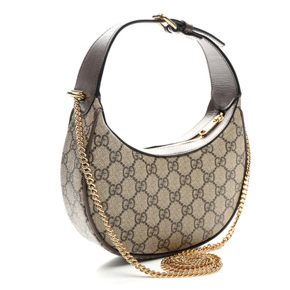 Gucci GG Supreme Monogram Textured Calfskin Small Ophidia Shoulder Bag Beige Ebony New Acero 3 of 9