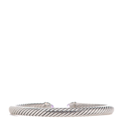 David Yurman Sterling Silver Diamond Amethyst 5mm Cable Classics Bracelet 3 of 3
