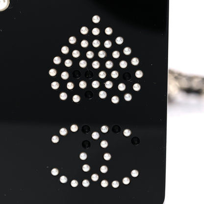 Chanel Plexiglass Pearl Playing Card Casino Minaudiere Clutch Black Gold 12 of 13