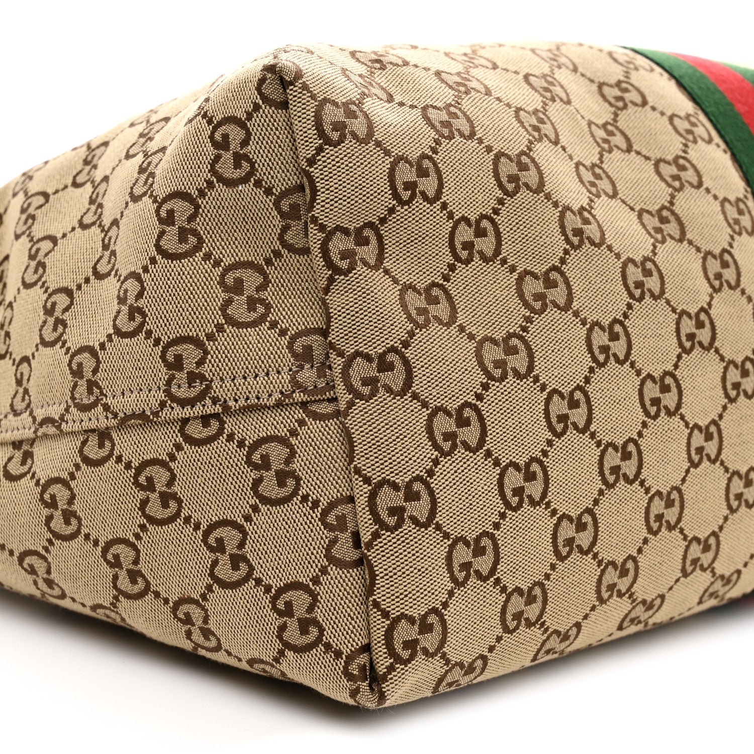 Gucci GG Monogram Web Large Giglio Tote Beige Brown 9 of 10
