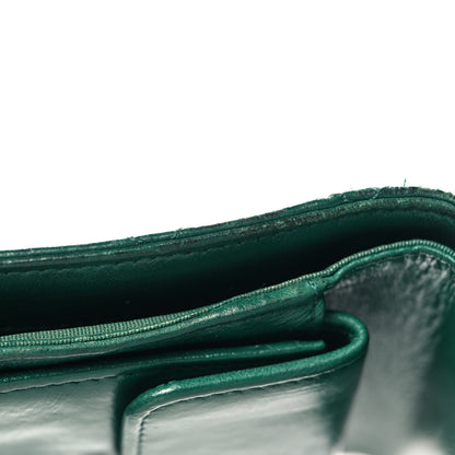 Chanel Lambskin Quilted Compact Flap Wallet Green 9 of 10