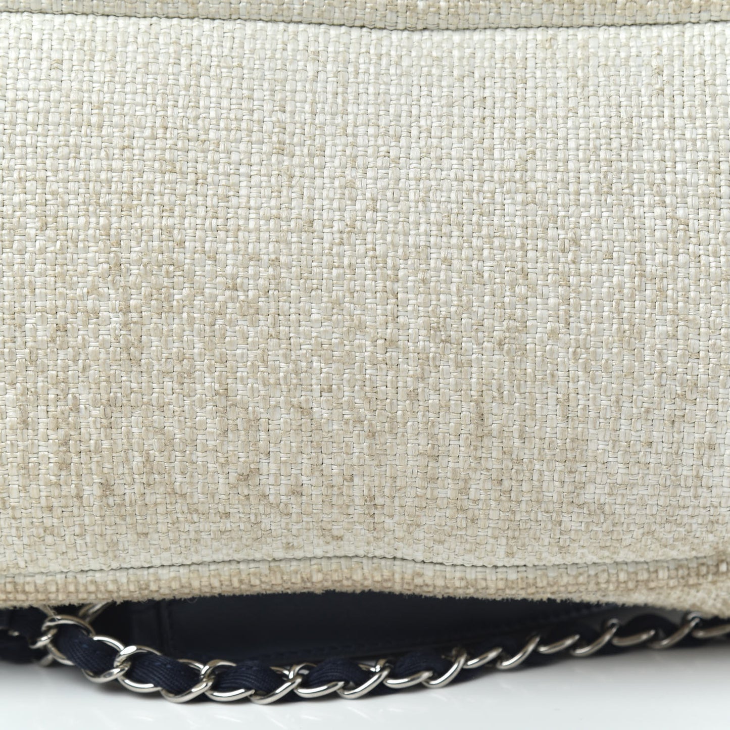 Woven Straw Raffia Large Deauville Backpack White Navy
