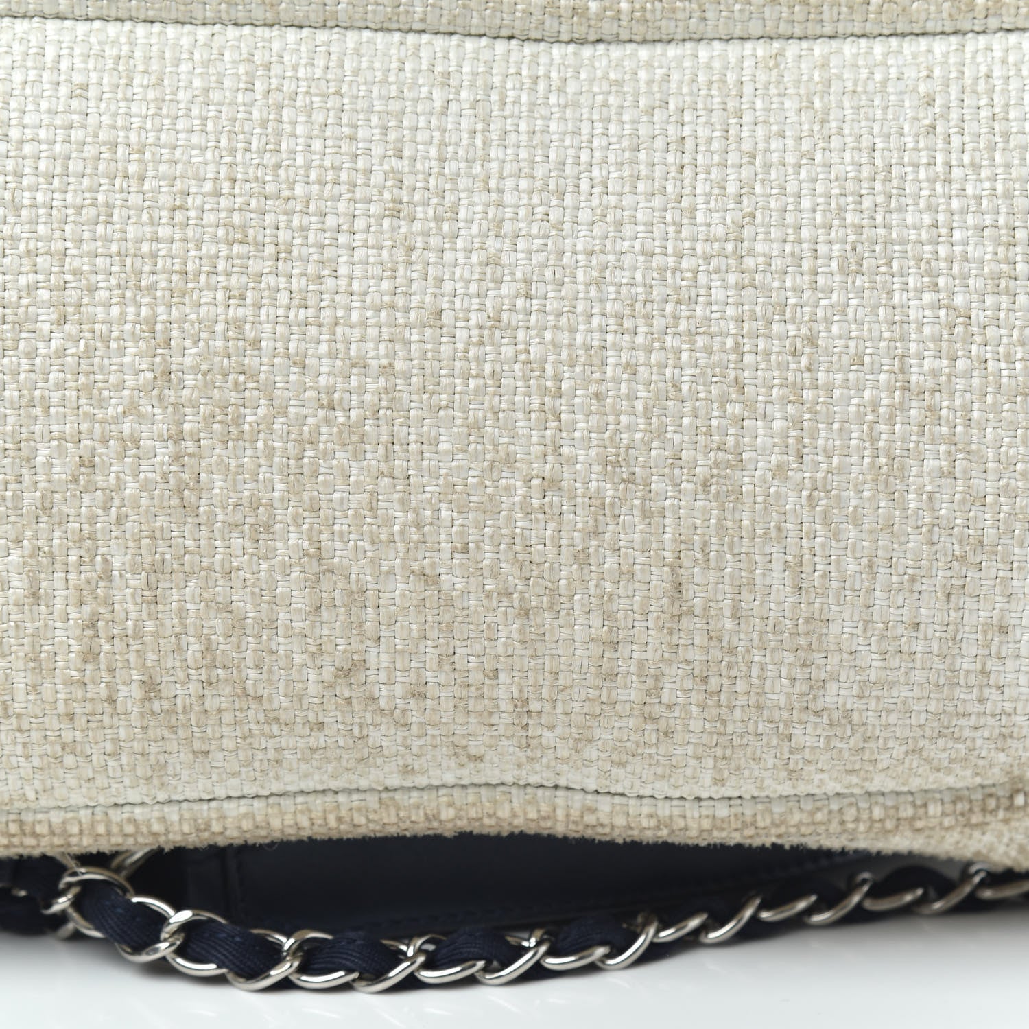 Chanel Woven Straw Raffia Large Deauville Backpack White Navy 9 of 11