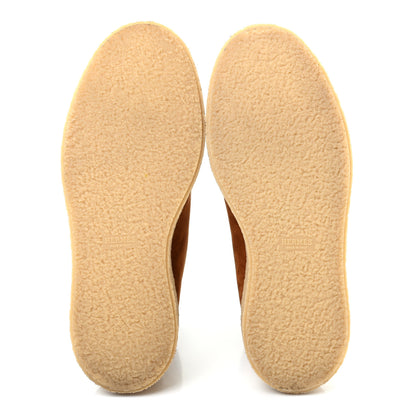 Hermes Suede Shearling Womens Discovery Ankle Boots 39.5 Camel Ecru 5 of 10