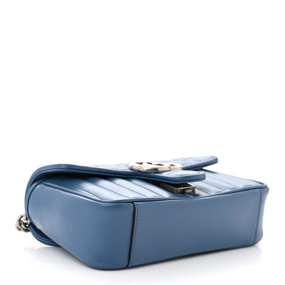 Gucci Calfskin Matelasse Aria Mini GG Marmont Shoulder Bag Clear Blue 4 of 11