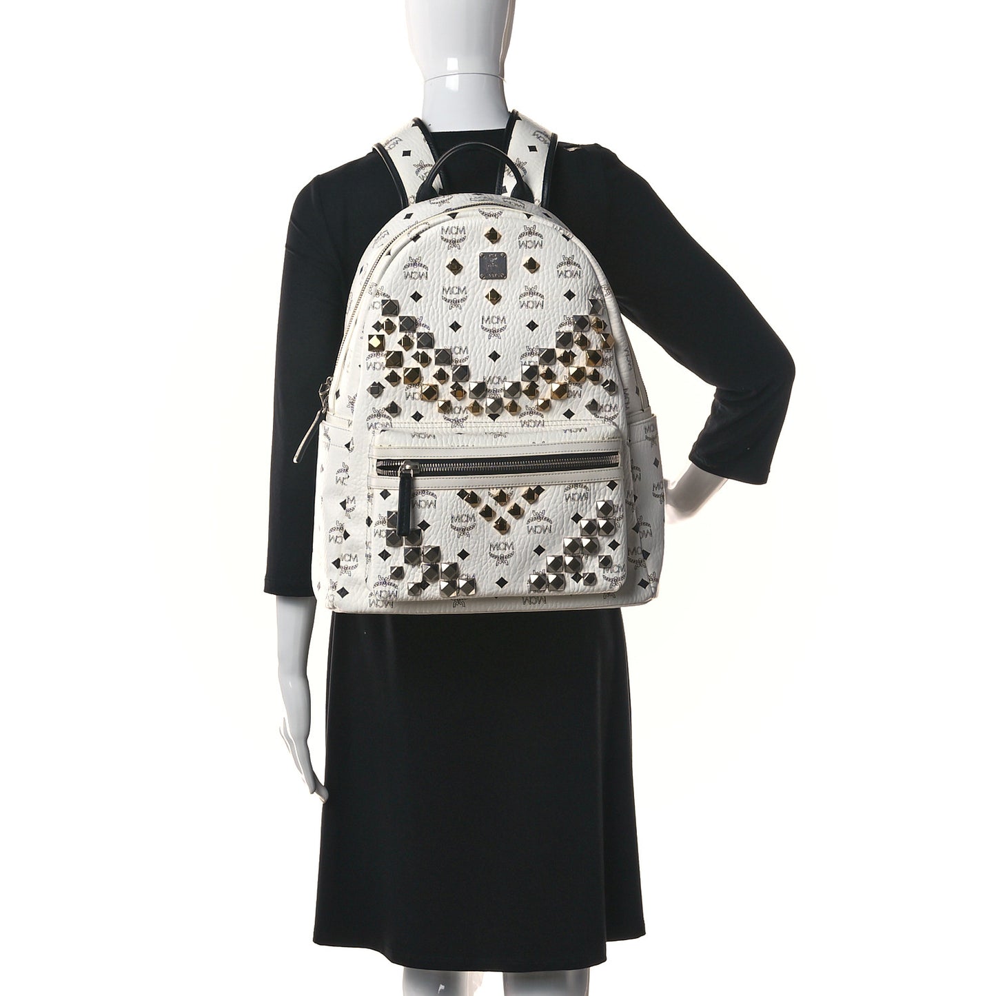 Visetos Studded Medium Stark M Backpack White