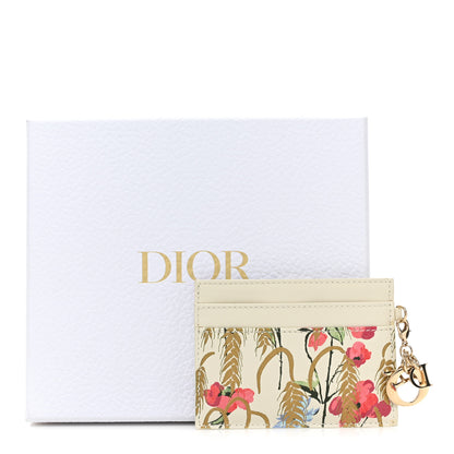 Christian Dior Calfskin Hibiscus Printed Card Holder Beige Multicolor 11 of 11