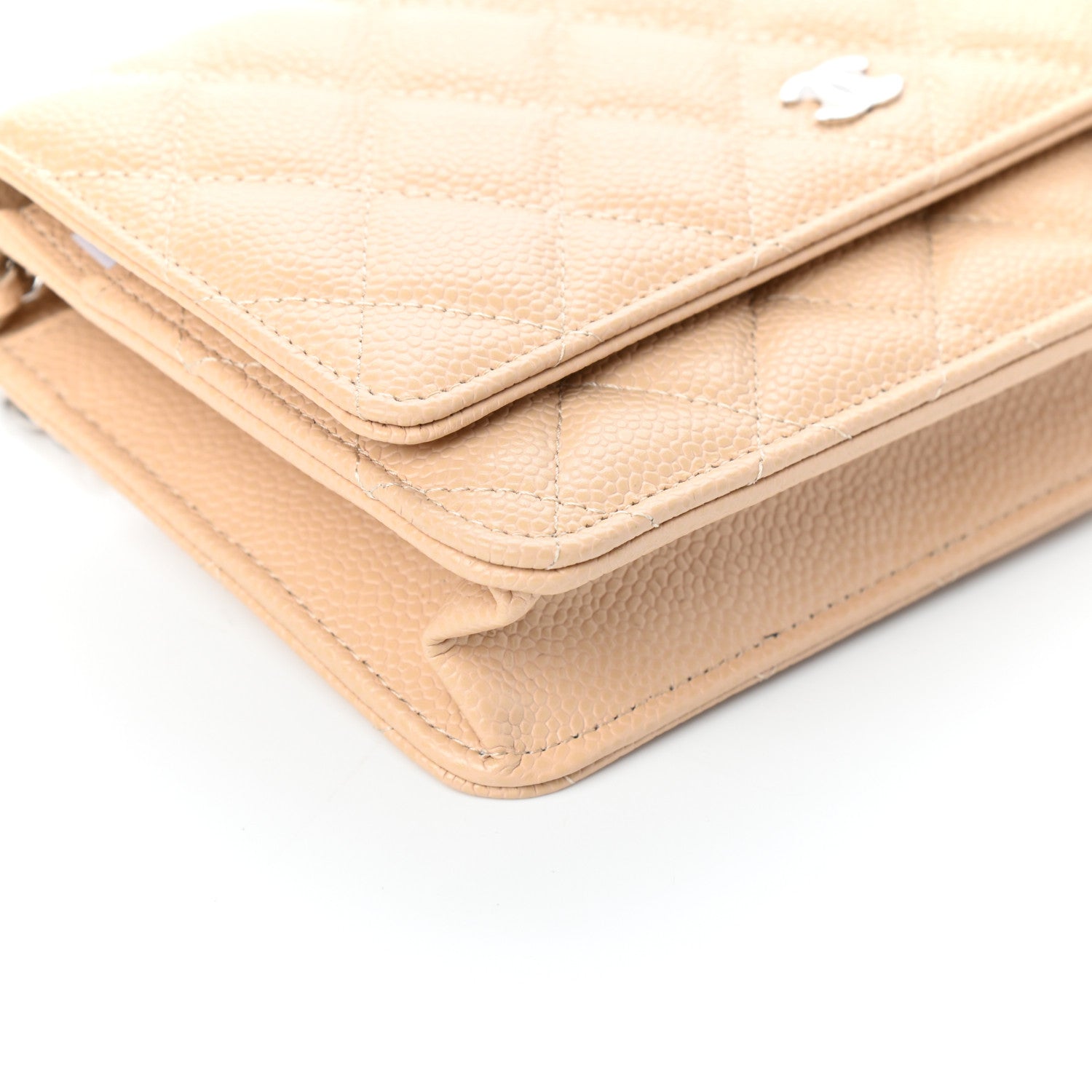Chanel Caviar Quilted Wallet On Chain WOC Beige 10 of 11