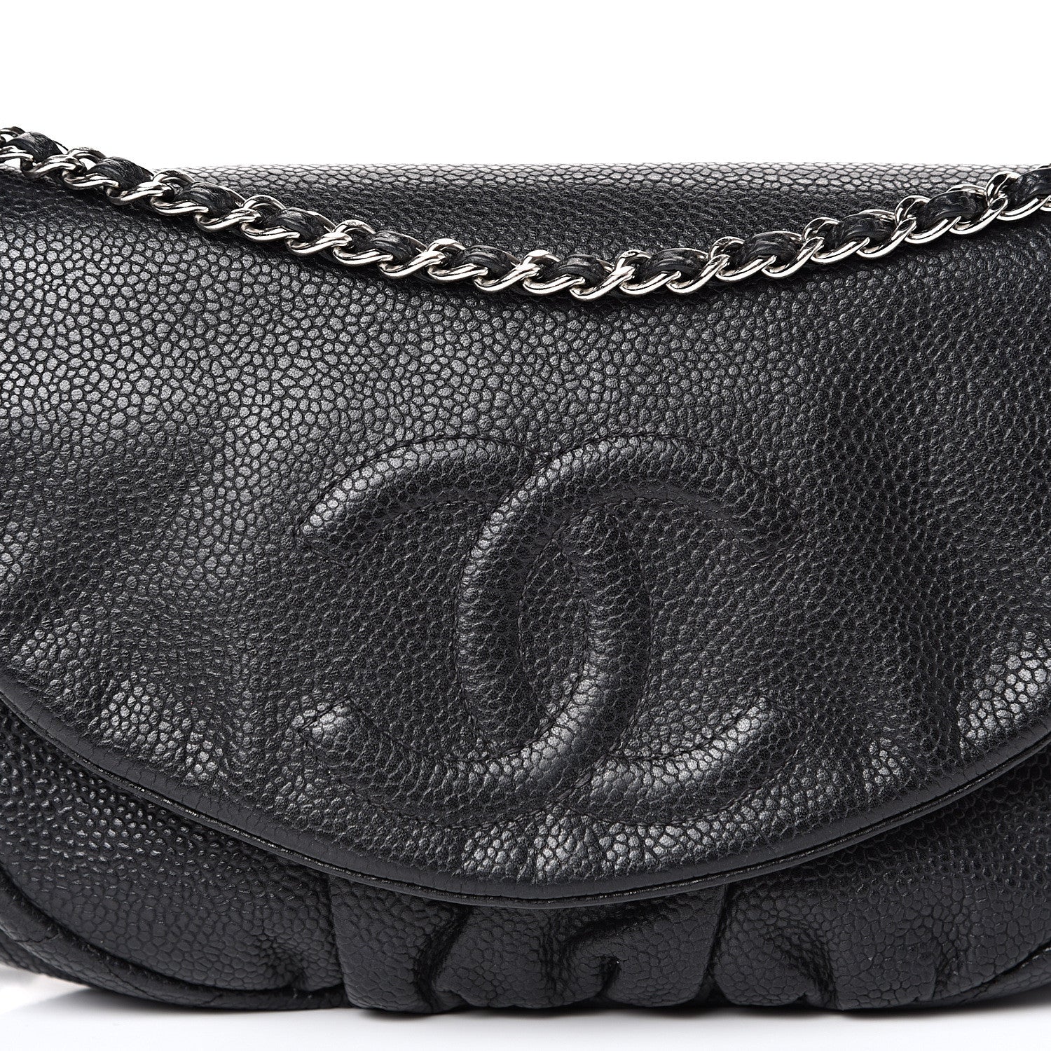 Chanel Caviar Half Moon Wallet On Chain WOC Black 8 of 10