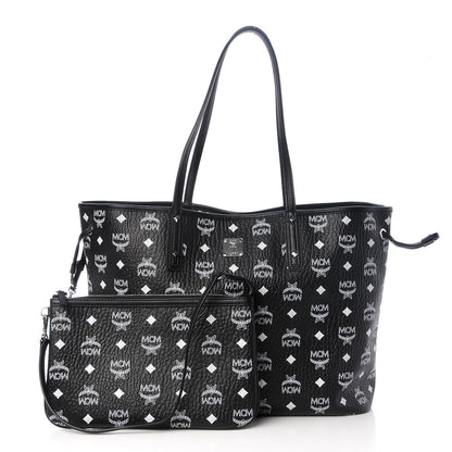 MCM Visetos Medium Reversible Shopper Tote Black 1 of 27