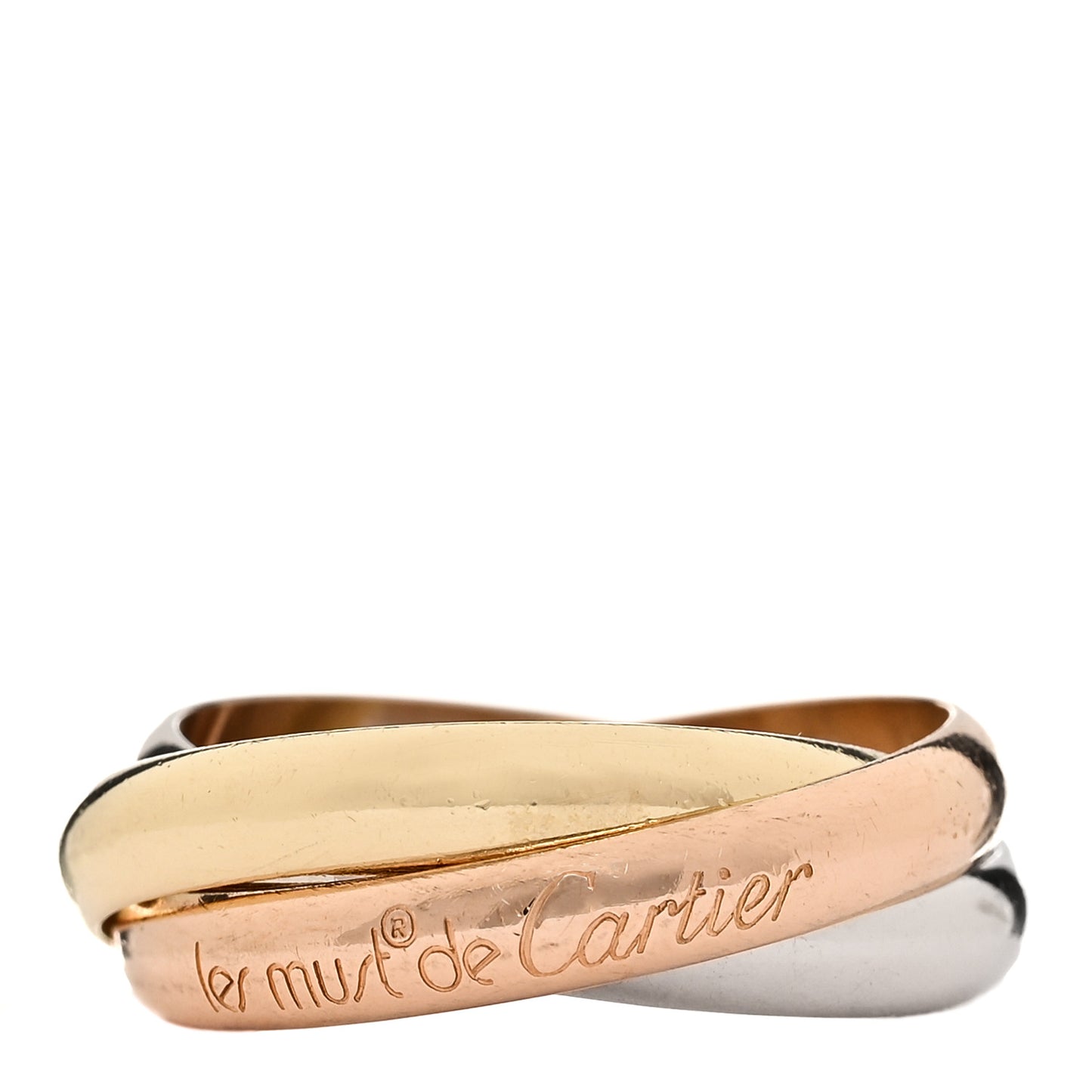 18k Pink Yellow White Gold Les Must De Cartier Trinity Ring 60 9