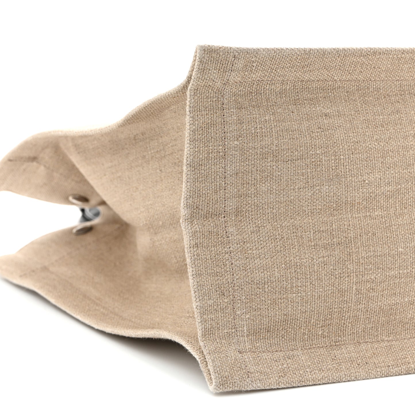 Linen Calfskin Small Rive Gauche Tote Optic White