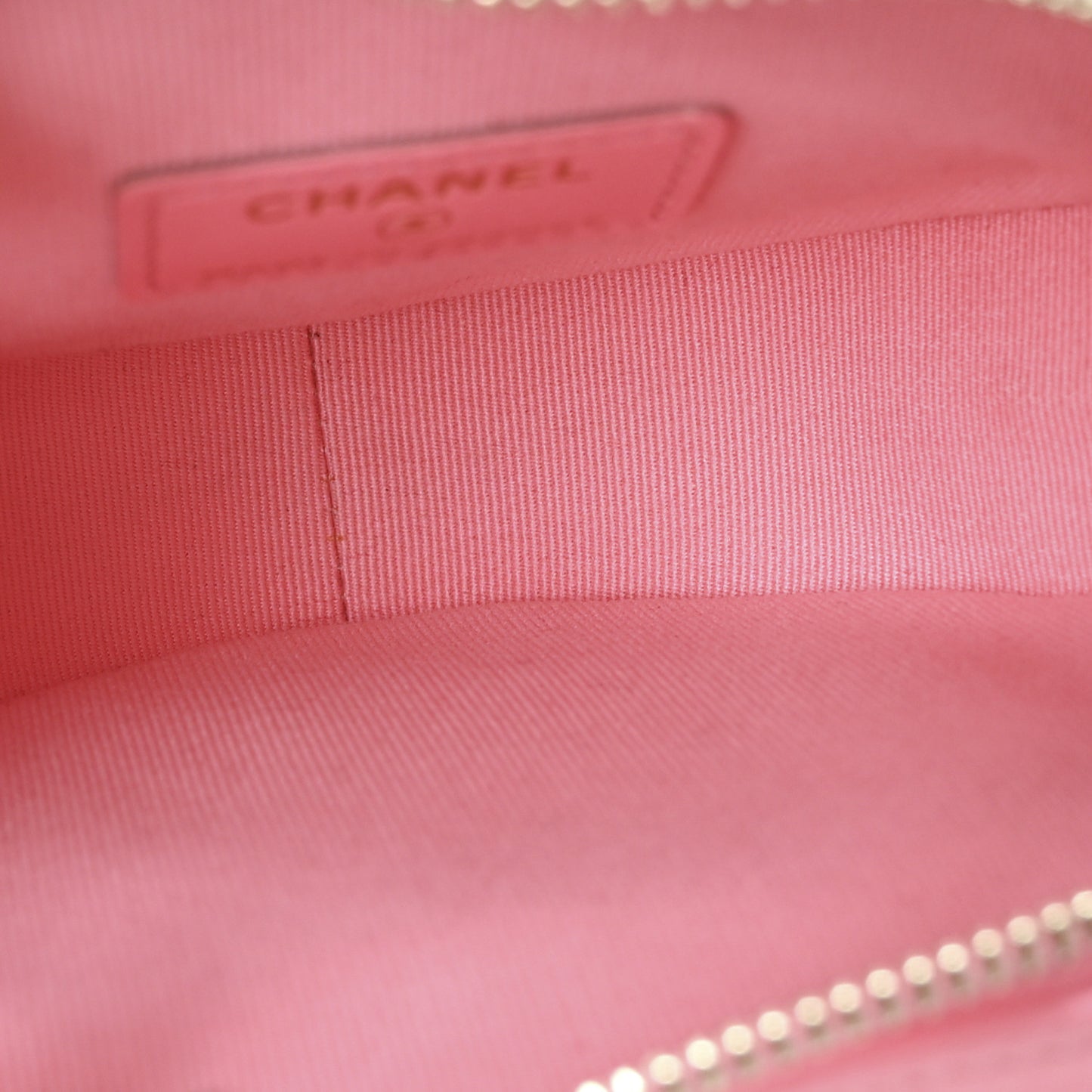 Lambskin Quilted CC In Love Heart Clutch With Chain Pink