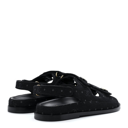 Chanel Fabric CC Velcro Dad Sandals 40 Black 4 of 9