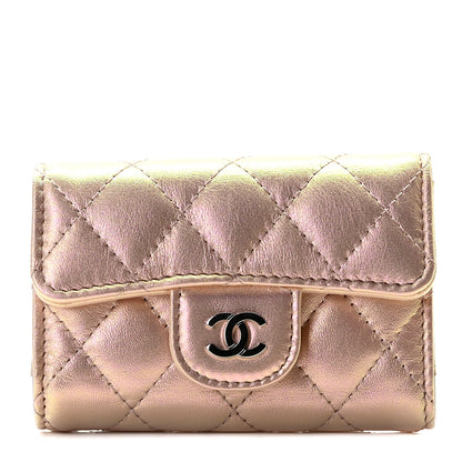 Chanel Iridescent Calfskin Quilted Classic 4 Key Holder Wallet Pink 1 of 8