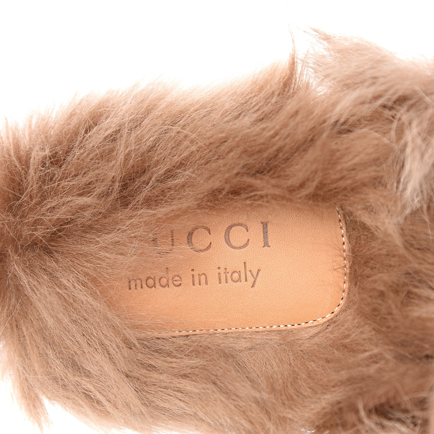 Gucci GG Monogram Fur Mens Princetown Slippers 10 Beige Ruggine Rust 5 of 7