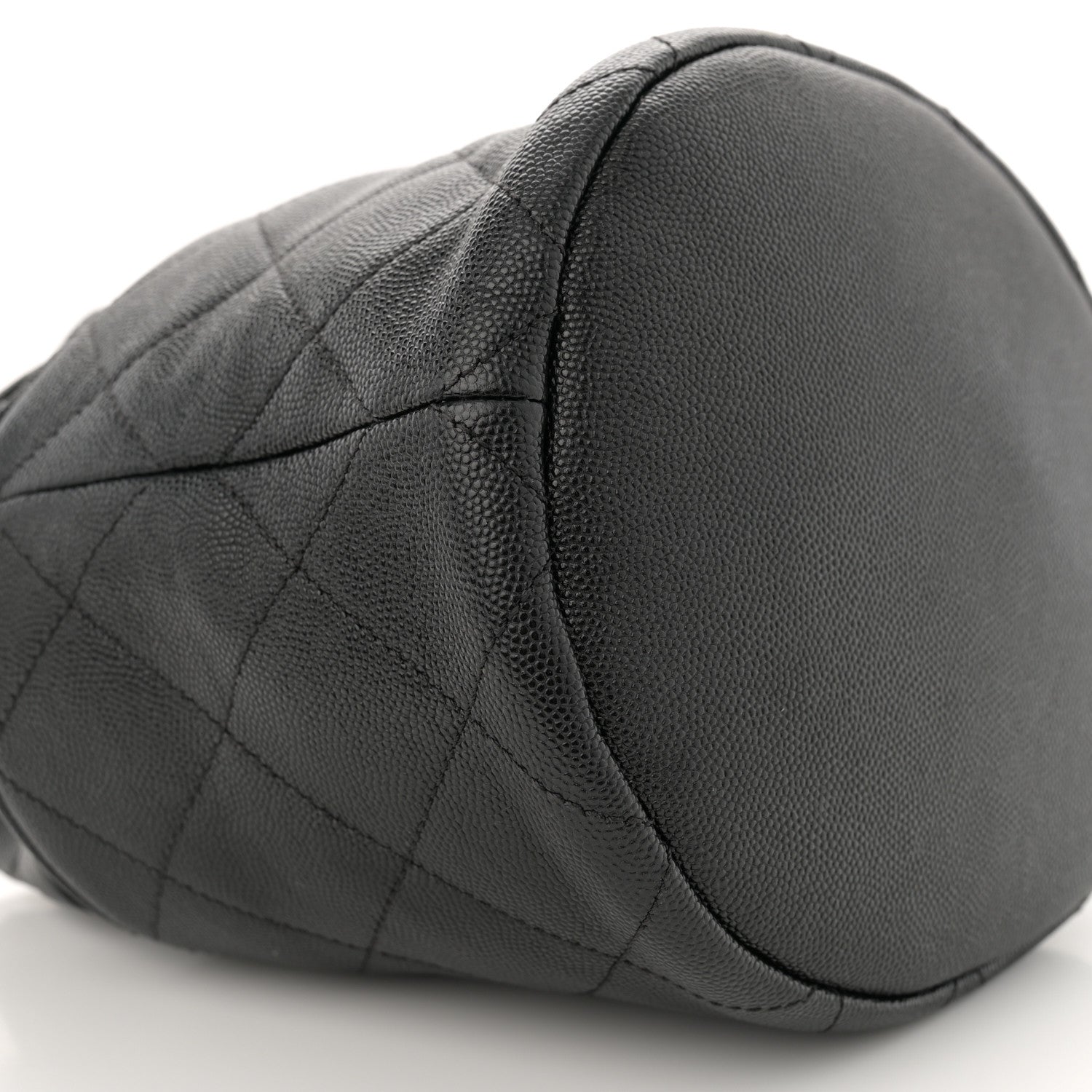 Chanel Caviar Suede Quilted Drawstring Bucket Bag Black 9 of 13