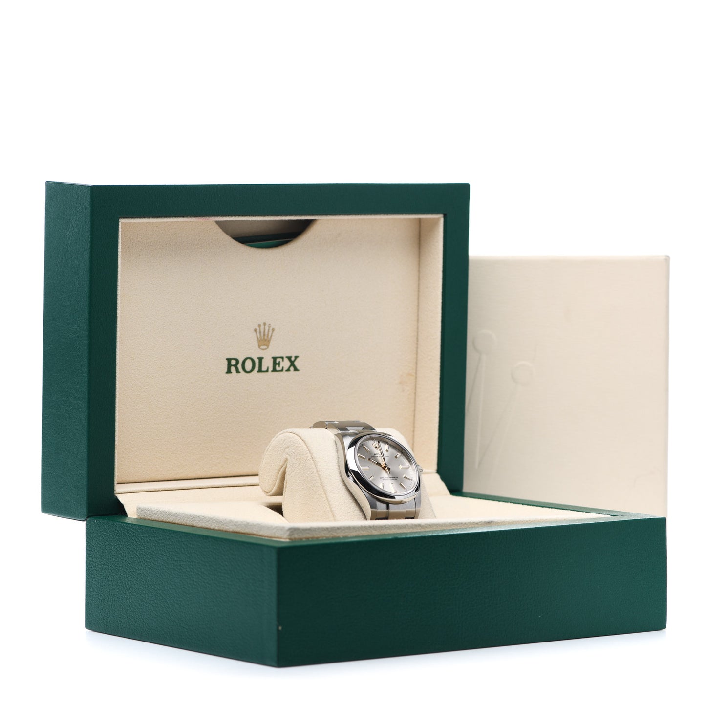 Stainless Steel 34mm Oyster Perpetual Watch Silver 124200