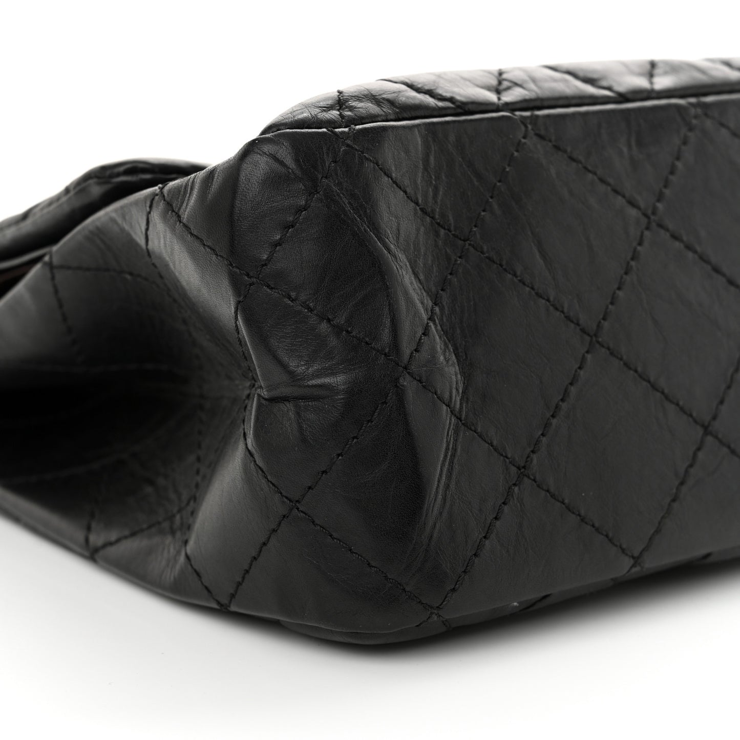 Aged Calfskin Quilted 2.55 Reissue 227 Flap Black