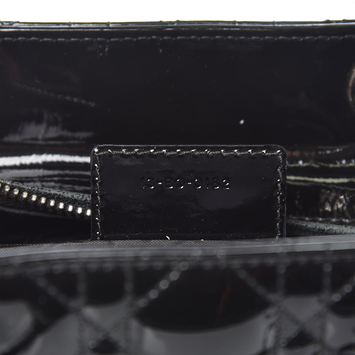 Patent Cannage Large Lady Dior Black