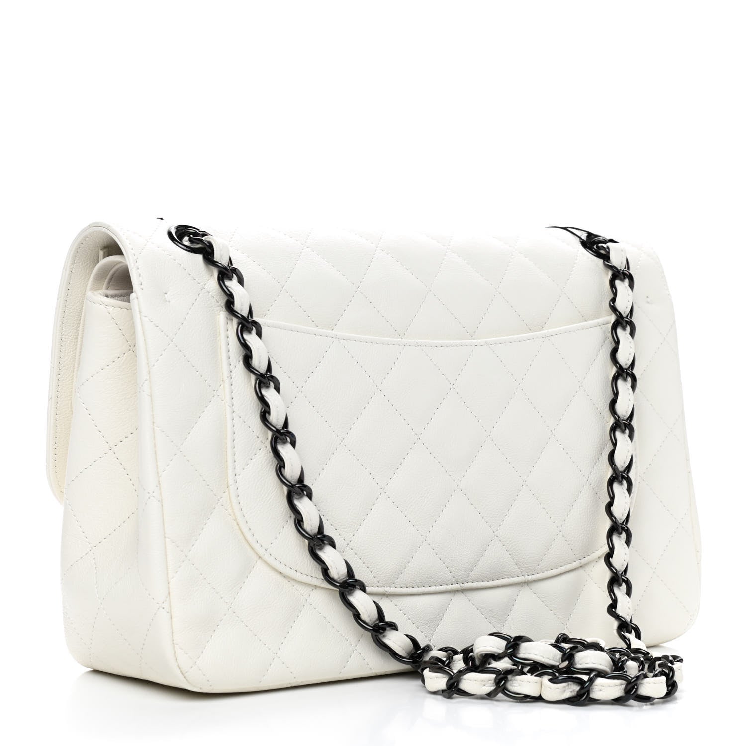 Chanel Calfskin Quilted Jumbo Double Flap White 2 of 8