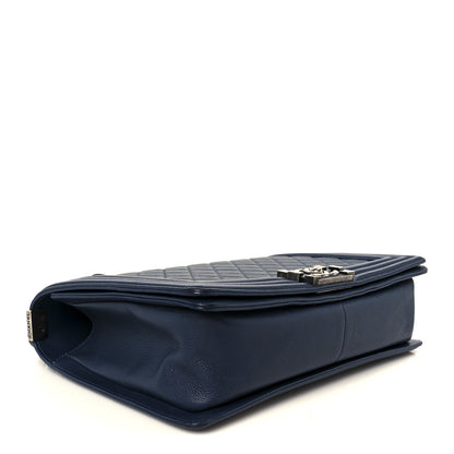 Chanel Calfskin Quilted New Medium Boy Flap Dark Blue 4 of 10