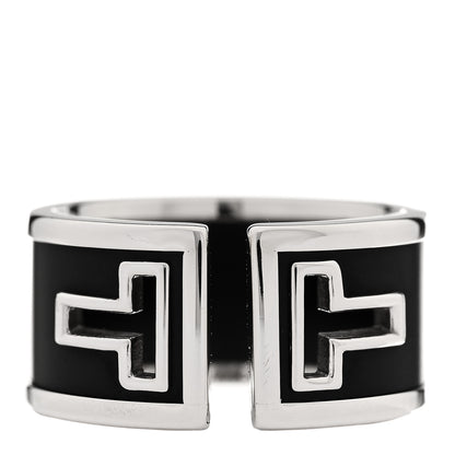 Tiffany Sterling Silver Black Ceramic T Cutout Ring 54 7 1 of 4
